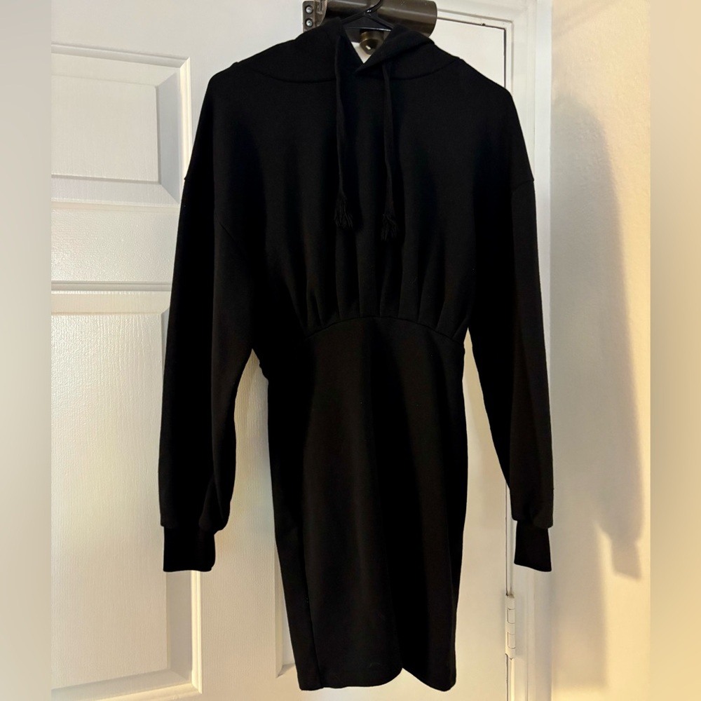 Top Shop Black Sweatshirt Dress